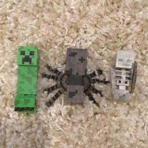 Minecraft creeper, skeleton, spider and villager